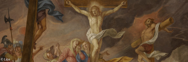 Jesu Kreuzigung | Deckenfresco in der St. Anna Kirche in Augsburg